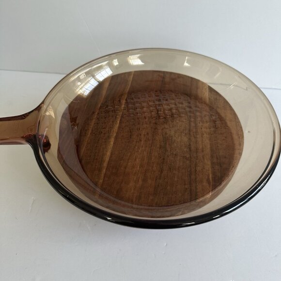 Vtg Vision‎ Corning Ware Pyrex 10" Pan Skillet Waffle Bottom Amber Glass France - Picture 4 of 9